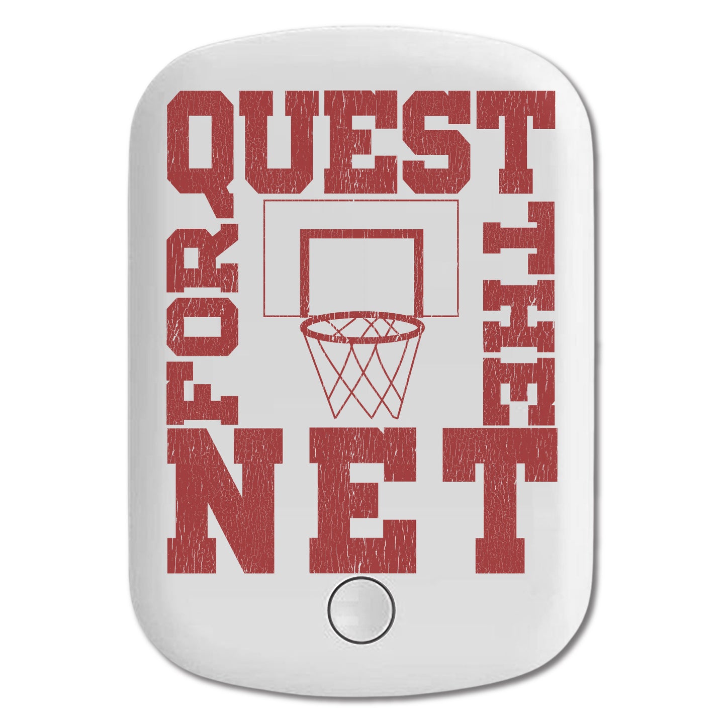 DistinctInk Magnetic Battery Pack, Wireless Portable Charger with USB-C Cable, Compatible with MagSafe iPhone 14 / 13 / 12 Series - Quest For The Net Basketball
