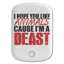 DistinctInk Magnetic Battery Pack, Wireless Portable Charger with USB-C Cable, Compatible with MagSafe iPhone 14 / 13 / 12 Series - I Hope You Like Animals Cause I'm A Beast