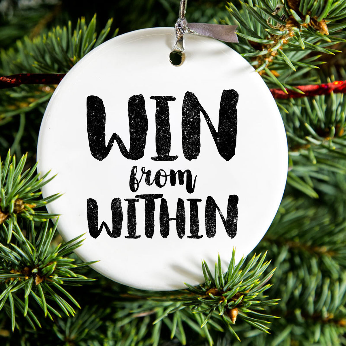 Win From Within Ceramic Ornament, view 2