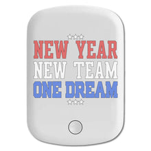 DistinctInk Magnetic Battery Pack, Wireless Portable Charger with USB-C Cable, Compatible with MagSafe iPhone 14 / 13 / 12 Series - New Year New Team One Dream