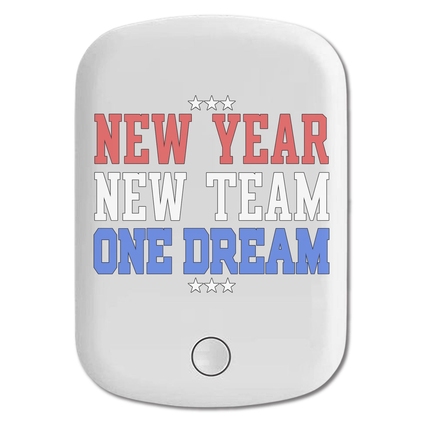 DistinctInk Magnetic Battery Pack, Wireless Portable Charger with USB-C Cable, Compatible with MagSafe iPhone 14 / 13 / 12 Series - New Year New Team One Dream