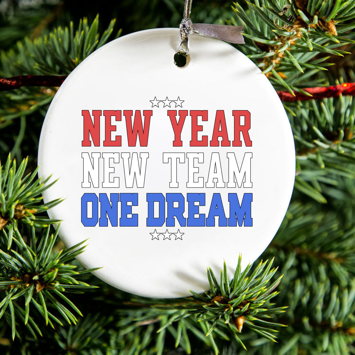 New Year New Team One Dream Ceramic Ornament, view 2