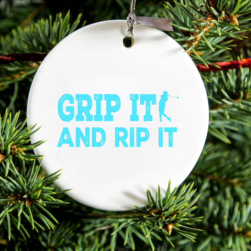 Golf Grip It And Rip It Ceramic Ornament, view 2