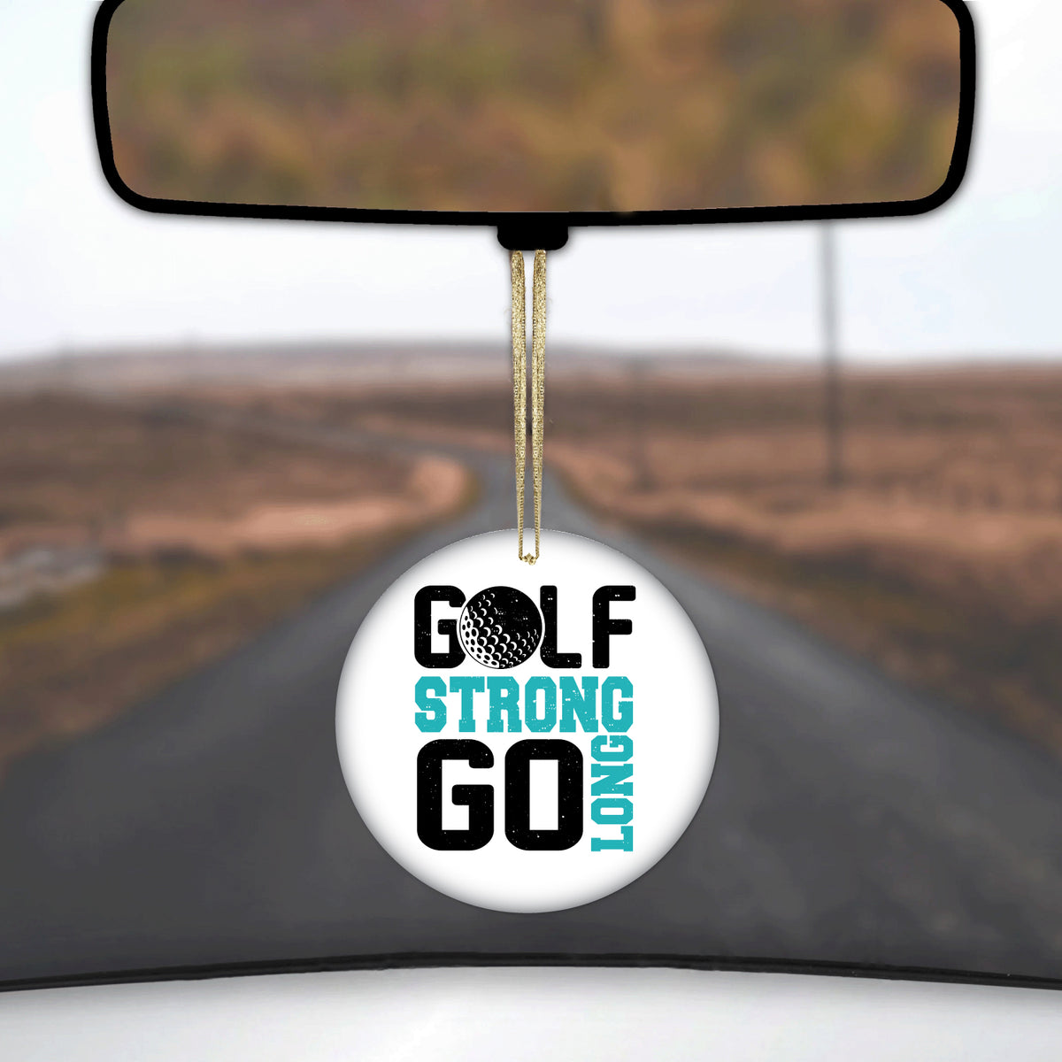 Golf Strong Go Long Ceramic Ornament, view 3