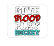 DistinctInk Custom Foam Rubber Mouse Pad - 1/4" Thick - Give Blood Play Hockey