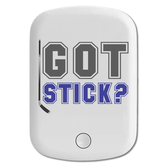 DistinctInk Magnetic Battery Pack, Wireless Portable Charger with USB-C Cable, Compatible with MagSafe iPhone 14 / 13 / 12 Series - Got Stick?  Hockey