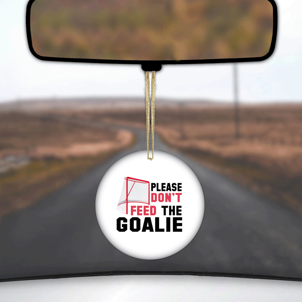 Please Don't Feed the Goalie Ceramic Ornament, view 3
