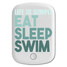 DistinctInk Magnetic Battery Pack, Wireless Portable Charger with USB-C Cable, Compatible with MagSafe iPhone 14 / 13 / 12 Series - Life Is Simple Eat Sleep Swim
