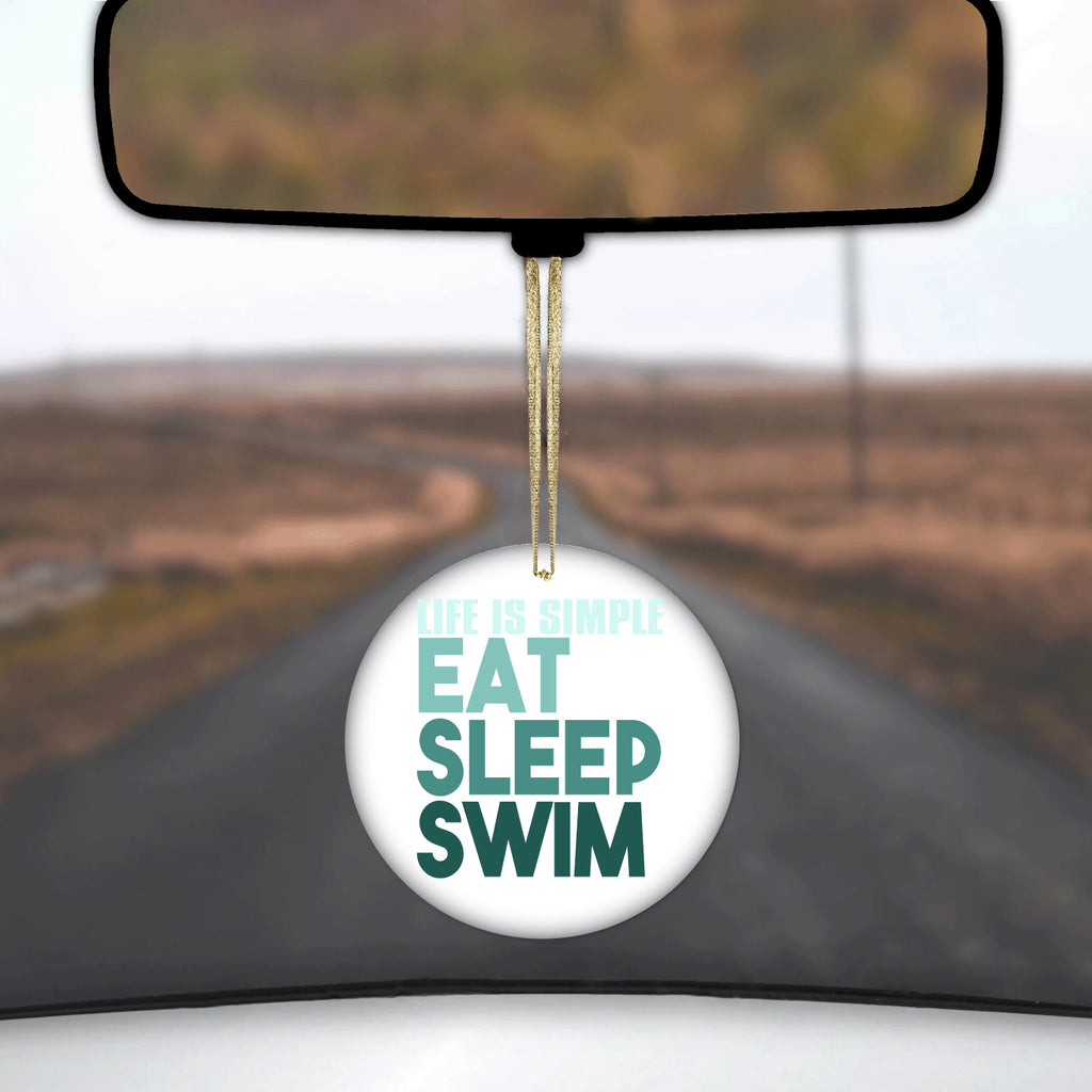Life Is Simple Eat Sleep Swim Ceramic Ornament, view 3