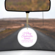 DistinctInk® Hanging Ceramic Christmas Tree Ornament with Gold String - Great Gift / Present - 2 3/4 inch Diameter - I Play Cinderella Tennis I Don't Make It To Ball
