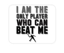 DistinctInk Custom Foam Rubber Mouse Pad - 1/4" Thick - I Am The Only Player Who Can Beat Me Tennis