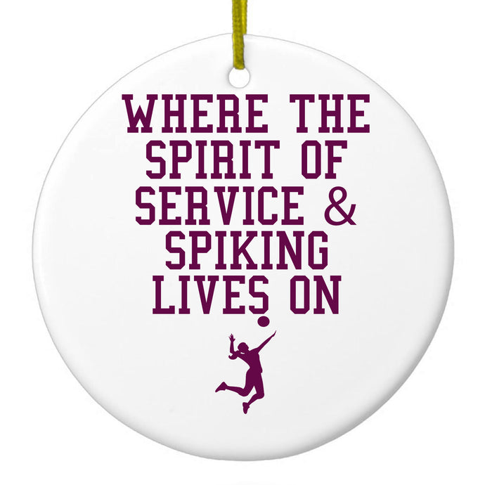 Spirit of Service & Spiking Lives On Tennis Ceramic Ornament