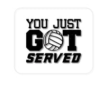 DistinctInk Custom Foam Rubber Mouse Pad - 1/4" Thick - You Just Got Served Volleyball