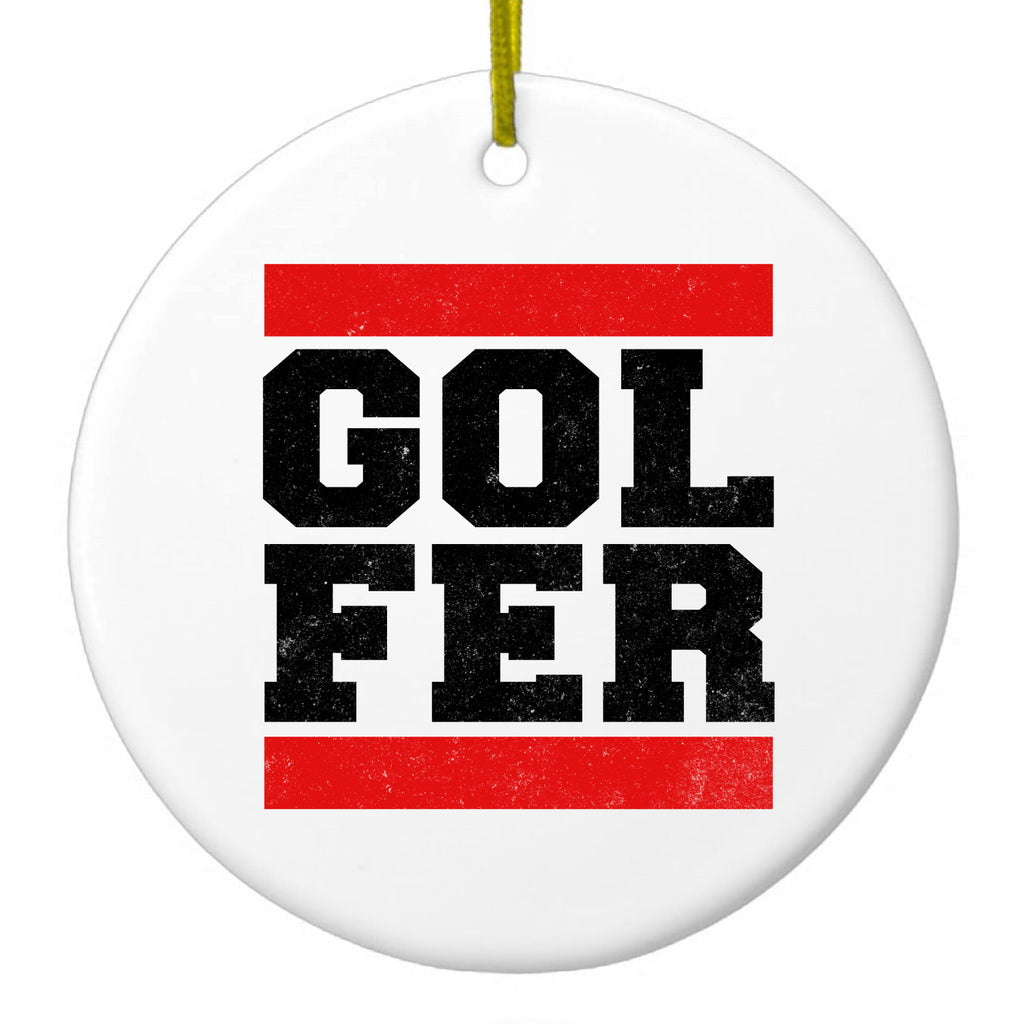 Golfer Word Art Ceramic Ornament