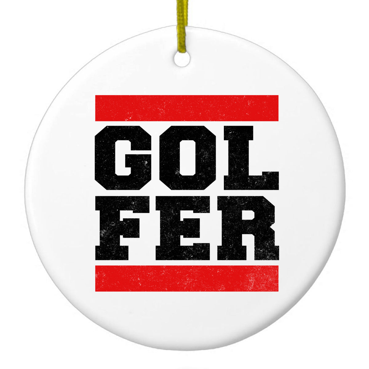 Golfer Word Art Ceramic Ornament