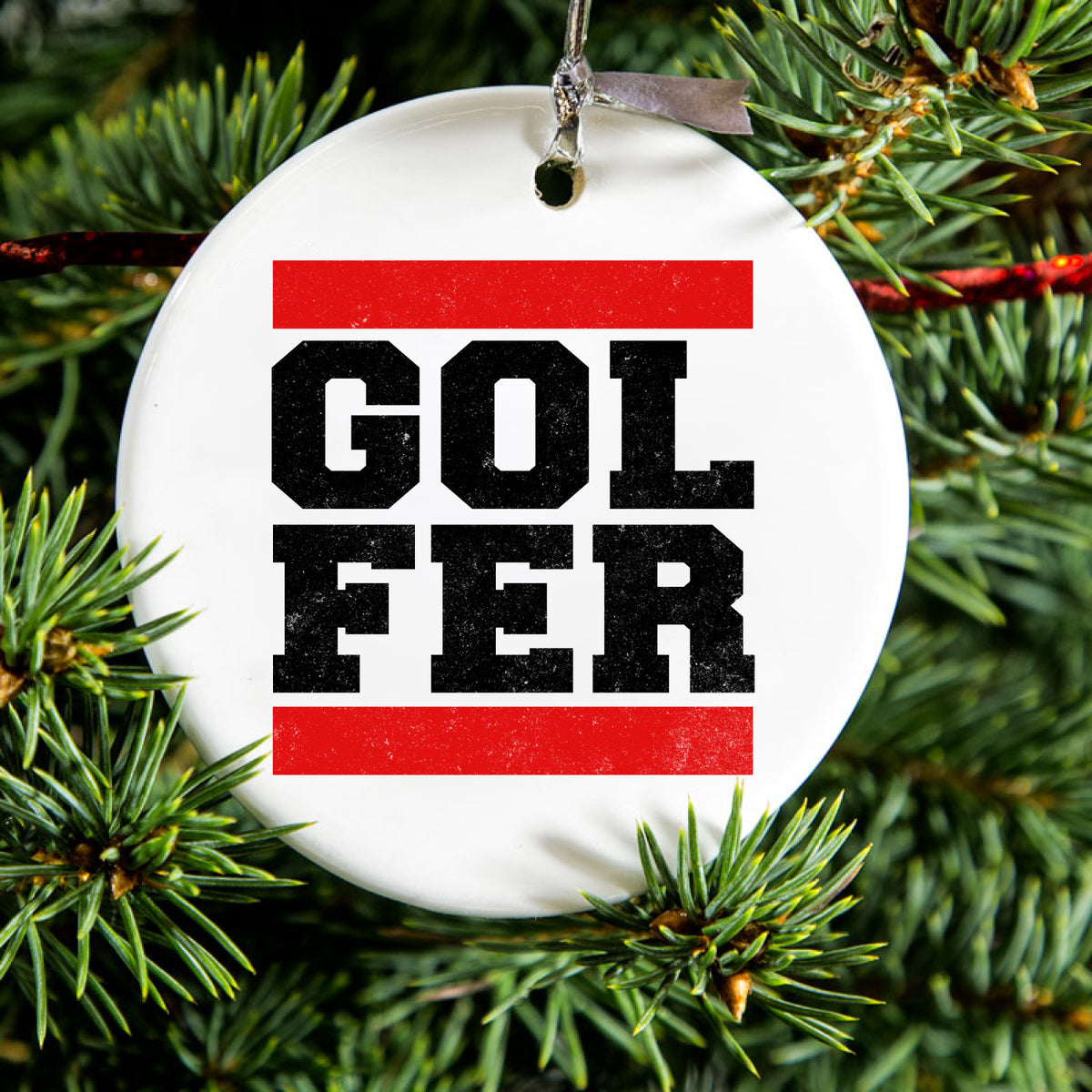 Golfer Word Art Ceramic Ornament, view 2