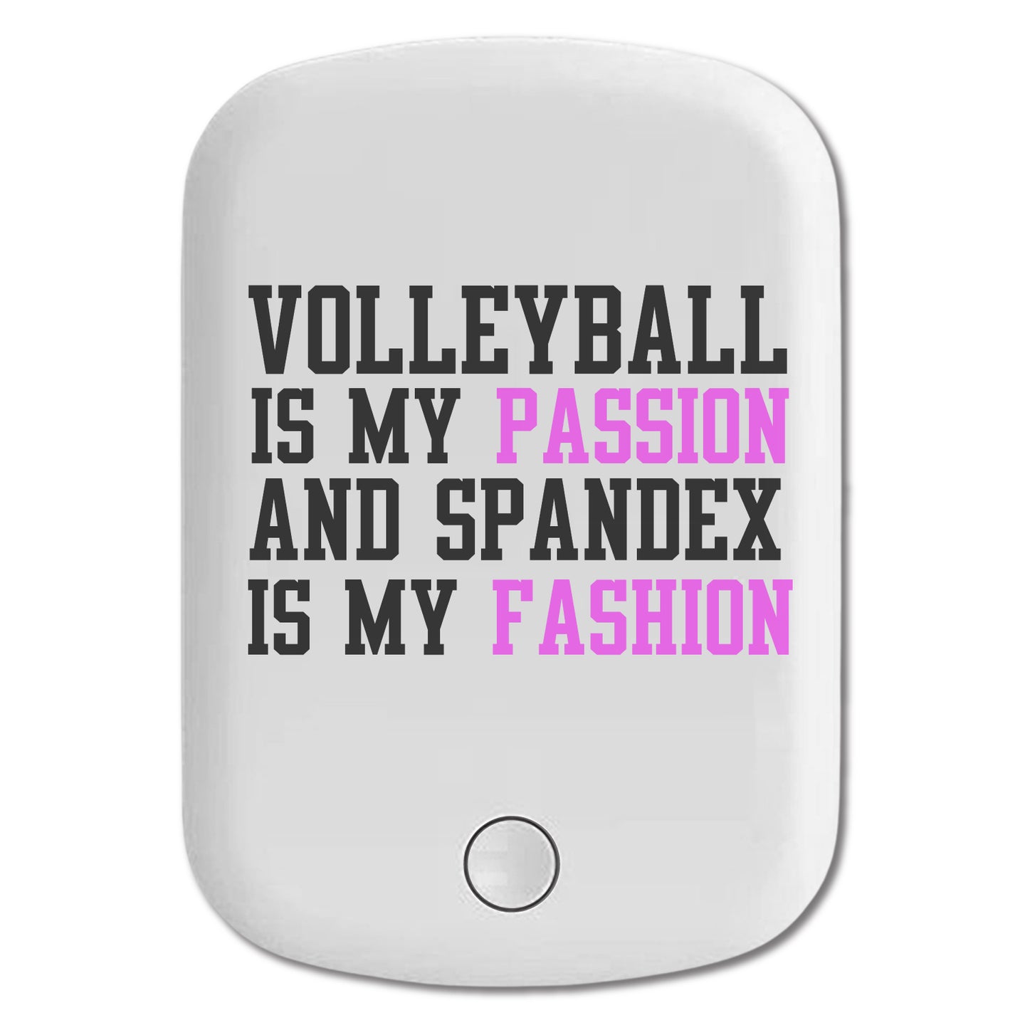 DistinctInk Magnetic Battery Pack, Wireless Portable Charger with USB-C Cable, Compatible with MagSafe iPhone 14 / 13 / 12 Series - Volleyball is My Passion Spandex My Fashion
