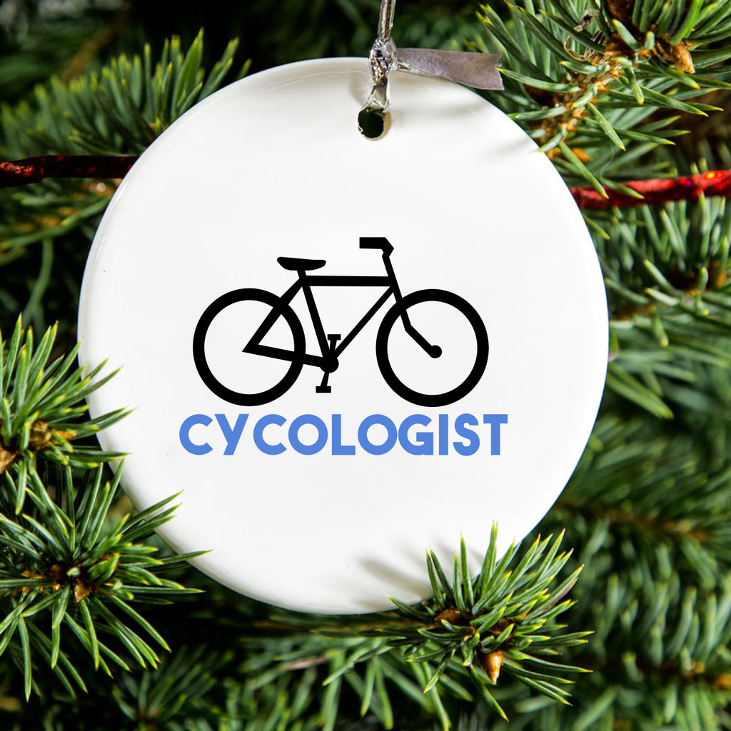 Cycologist Bicycle Cycling Ceramic Ornament, view 2