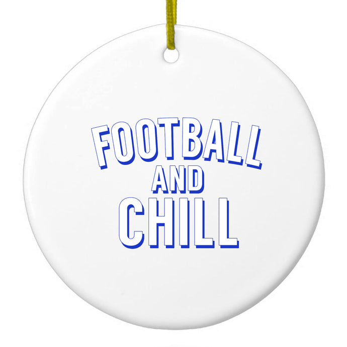 Football and Chill Ceramic Ornament