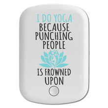 DistinctInk Magnetic Battery Pack, Wireless Portable Charger with USB-C Cable, Compatible with MagSafe iPhone 14 / 13 / 12 Series - I Do Yoga Punching People Frowned Upon