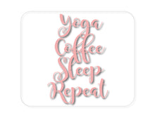 DistinctInk Custom Foam Rubber Mouse Pad - 1/4" Thick - Yoga Coffee Sleep Repeat