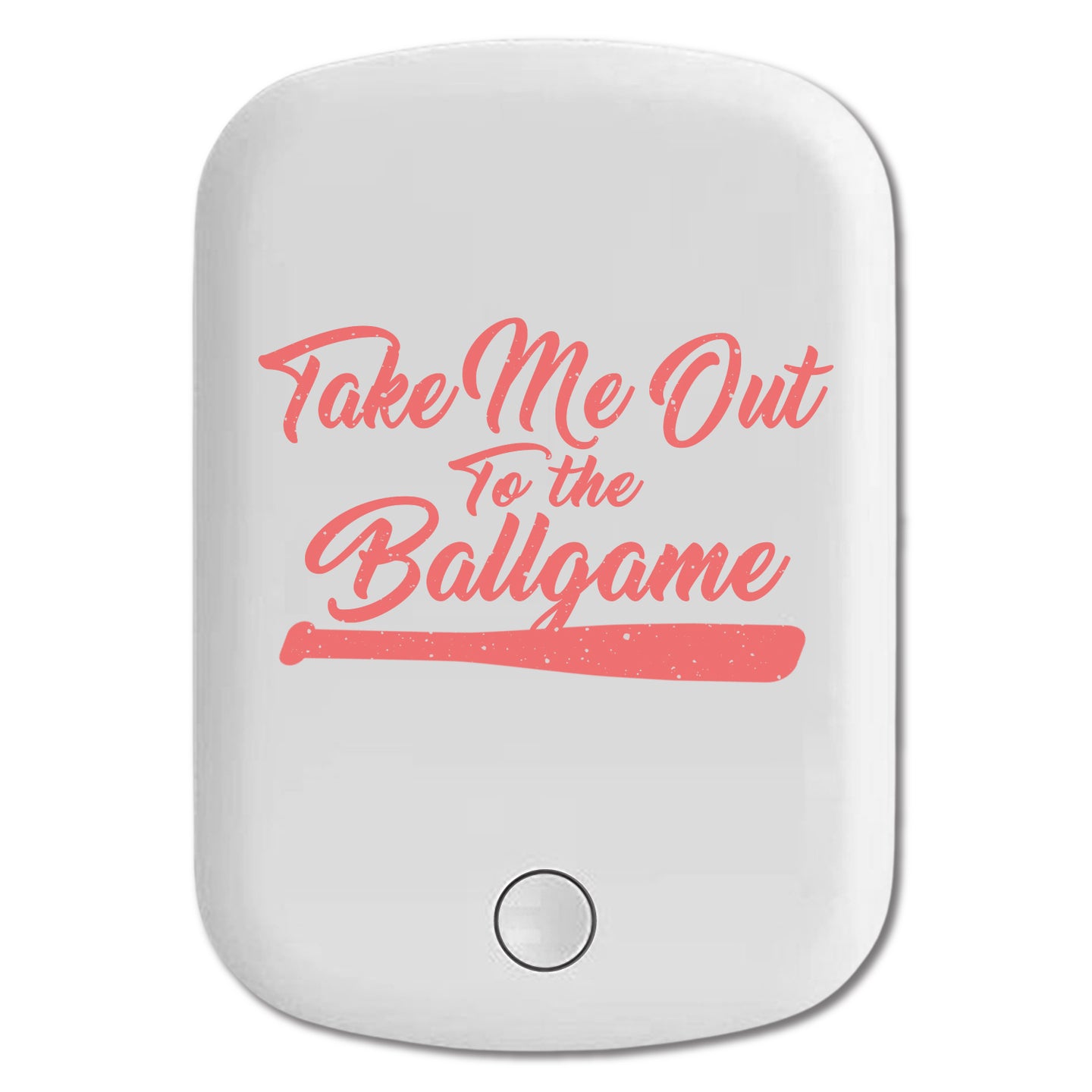 DistinctInk Magnetic Battery Pack, Wireless Portable Charger with USB-C Cable, Compatible with MagSafe iPhone 14 / 13 / 12 Series - Take Me Out to the Ballgame Baseball