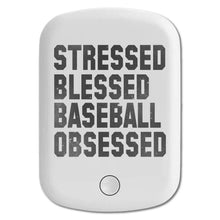 DistinctInk Magnetic Battery Pack, Wireless Portable Charger with USB-C Cable, Compatible with MagSafe iPhone 14 / 13 / 12 Series - Stressed Blessed Baseball Obsessed