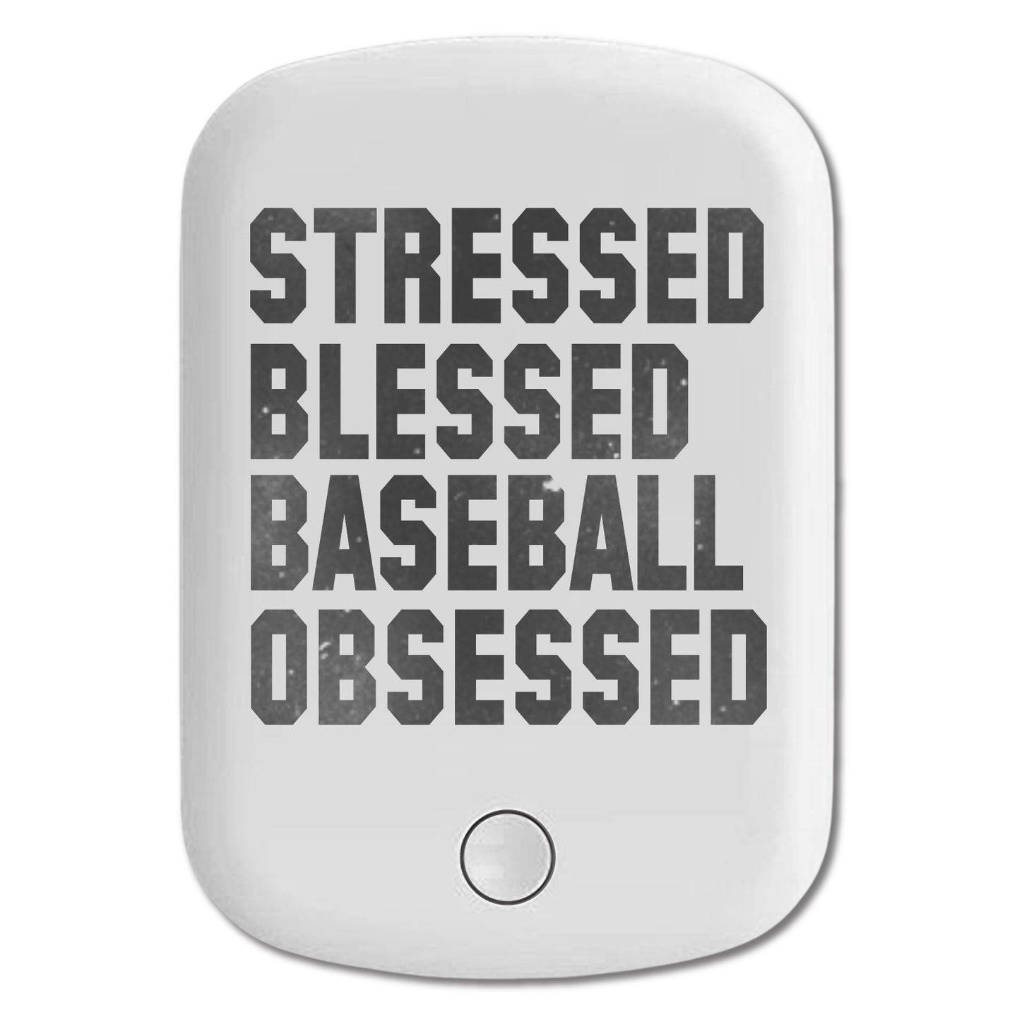 DistinctInk Magnetic Battery Pack, Wireless Portable Charger with USB-C Cable, Compatible with MagSafe iPhone 14 / 13 / 12 Series - Stressed Blessed Baseball Obsessed