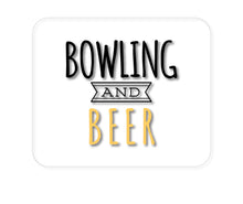 DistinctInk Custom Foam Rubber Mouse Pad - 1/4" Thick - Bowling and Beer
