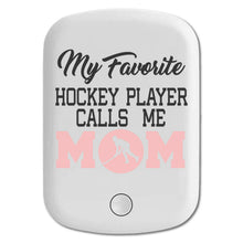 DistinctInk Magnetic Battery Pack, Wireless Portable Charger with USB-C Cable, Compatible with MagSafe iPhone 14 / 13 / 12 Series - My Favorite Hockey Player Calls Me Mom