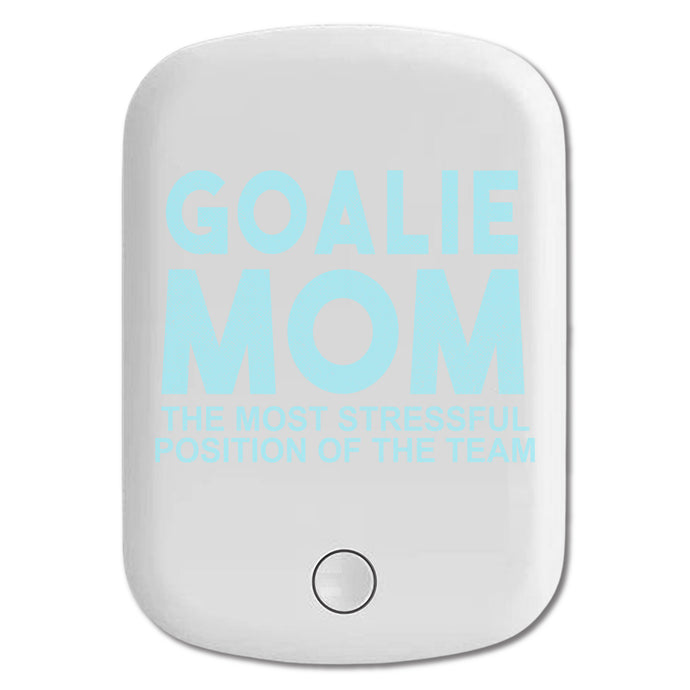 DistinctInk Magnetic Battery Pack, Wireless Portable Charger with USB-C Cable, Compatible with MagSafe iPhone 14 / 13 / 12 Series - Goalie Mom The Most Stressful Position