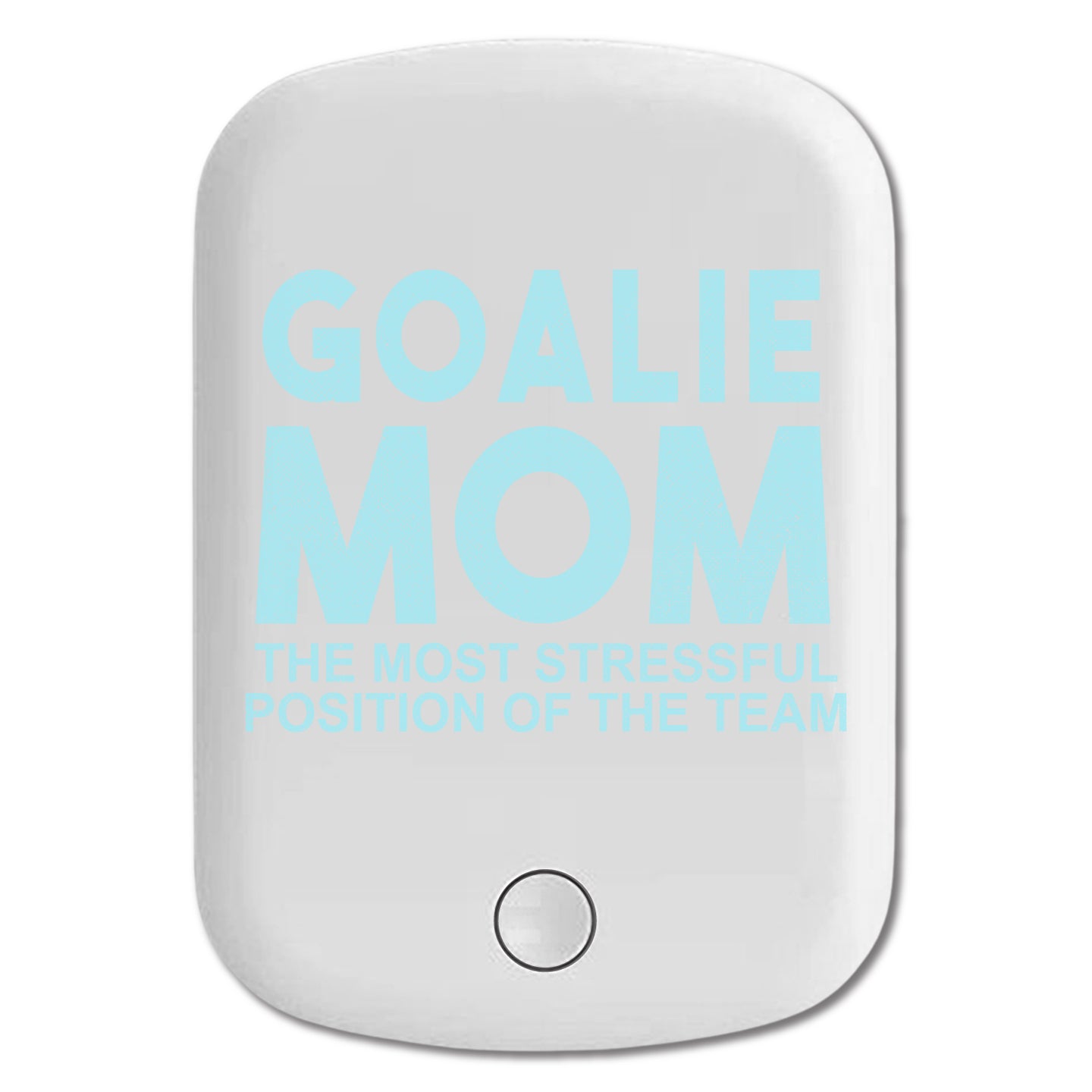 DistinctInk Magnetic Battery Pack, Wireless Portable Charger with USB-C Cable, Compatible with MagSafe iPhone 14 / 13 / 12 Series - Goalie Mom The Most Stressful Position