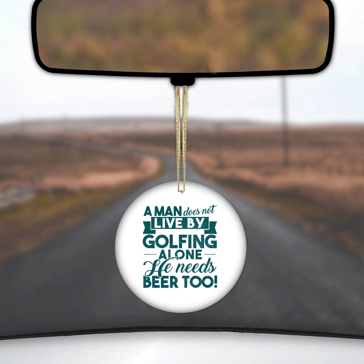 Live By Golfing Alone Need Beer Too Ceramic Ornament, view 3