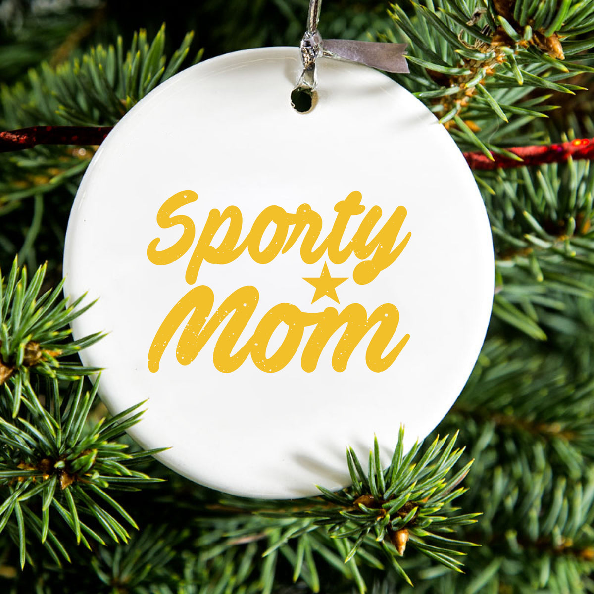 Sporty Mom Ceramic Ornament, view 2