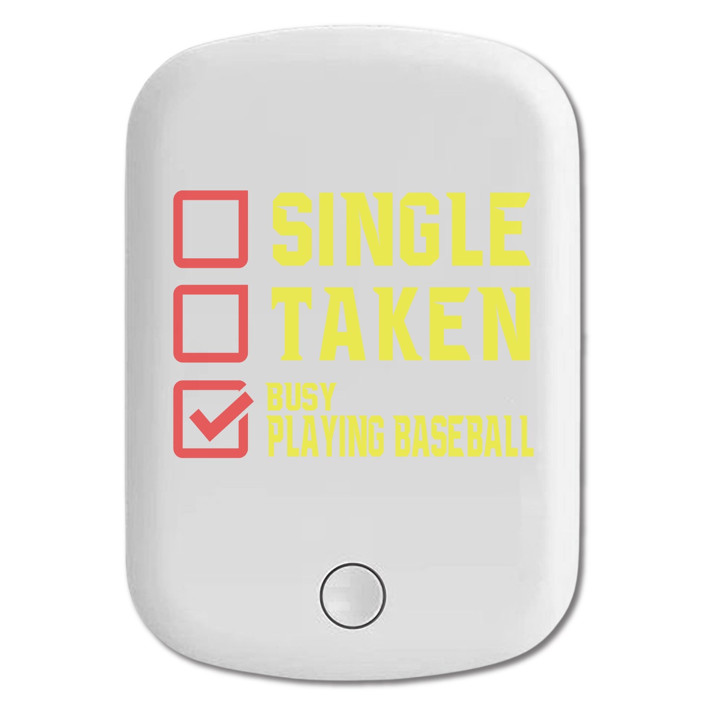 DistinctInk Magnetic Battery Pack, Wireless Portable Charger with USB-C Cable, Compatible with MagSafe iPhone 14 / 13 / 12 Series - Single Taken Busy Playing Baseball