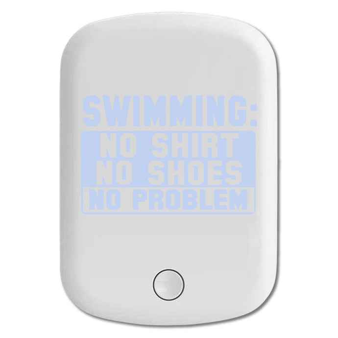 DistinctInk Magnetic Battery Pack, Wireless Portable Charger with USB-C Cable, Compatible with MagSafe iPhone 14 / 13 / 12 Series - Swimming No Shirt No Shoes No Problem