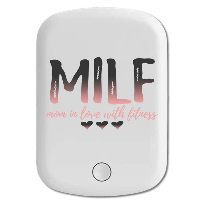 DistinctInk Magnetic Battery Pack, Wireless Portable Charger with USB-C Cable, Compatible with MagSafe iPhone 14 / 13 / 12 Series - MILF Mom in Love with Fitness