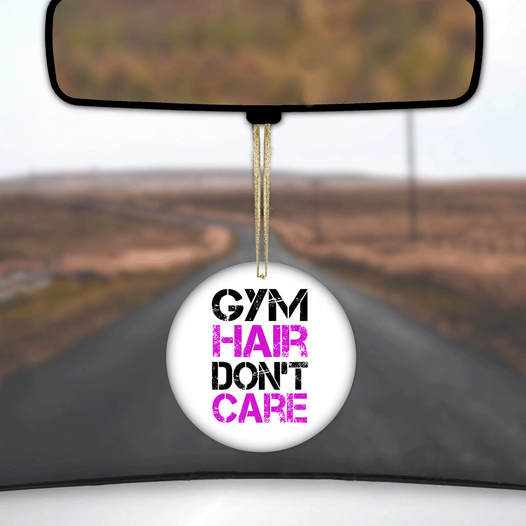 Gym Hair Don't Care Ceramic Ornament, view 3