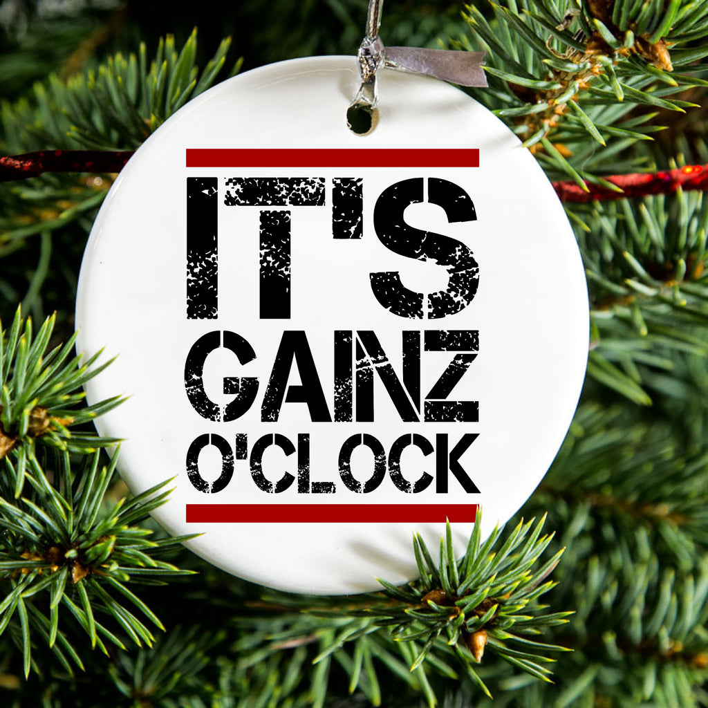 It's Gainz O'Clock Working Out Ceramic Ornament, view 2