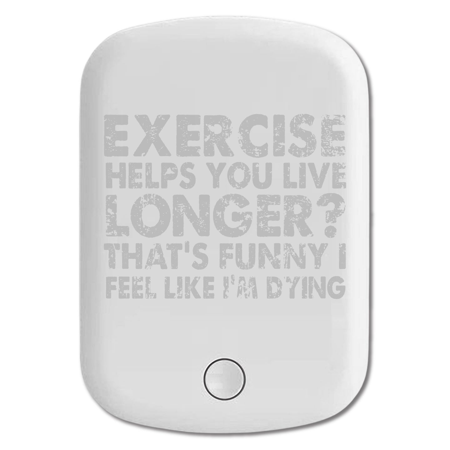 DistinctInk Magnetic Battery Pack, Wireless Portable Charger with USB-C Cable, Compatible with MagSafe iPhone 14 / 13 / 12 Series - Exercise Helps You Live Longer Feel Like Dying