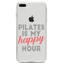 DistinctInk® Clear Shockproof Hybrid Case for Apple iPhone / Samsung Galaxy / Google Pixel - Pilates is My Happy Hour