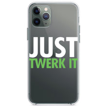 DistinctInk® Clear Shockproof Hybrid Case for Apple iPhone / Samsung Galaxy / Google Pixel - Just Twerk It
