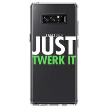 DistinctInk® Clear Shockproof Hybrid Case for Apple iPhone / Samsung Galaxy / Google Pixel - Just Twerk It