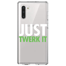 DistinctInk® Clear Shockproof Hybrid Case for Apple iPhone / Samsung Galaxy / Google Pixel - Just Twerk It