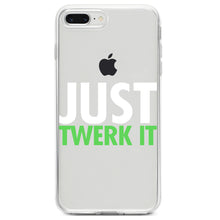 DistinctInk® Clear Shockproof Hybrid Case for Apple iPhone / Samsung Galaxy / Google Pixel - Just Twerk It