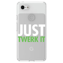 DistinctInk® Clear Shockproof Hybrid Case for Apple iPhone / Samsung Galaxy / Google Pixel - Just Twerk It
