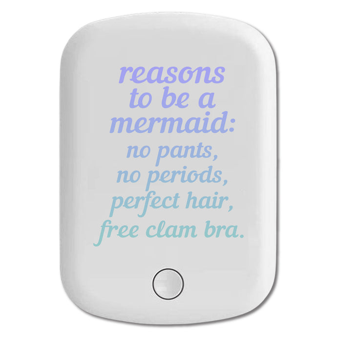 DistinctInk Magnetic Battery Pack, Wireless Portable Charger with USB-C Cable, Compatible with MagSafe iPhone 14 / 13 / 12 Series - Reasons to be a Mermaid No Pants No Periods