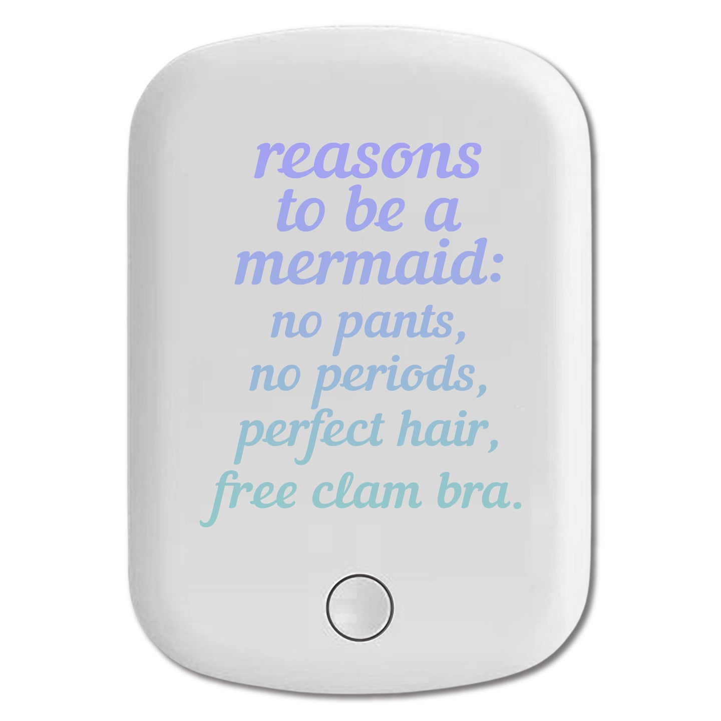 DistinctInk Magnetic Battery Pack, Wireless Portable Charger with USB-C Cable, Compatible with MagSafe iPhone 14 / 13 / 12 Series - Reasons to be a Mermaid No Pants No Periods