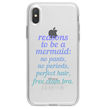 DistinctInk® Clear Shockproof Hybrid Case for Apple iPhone / Samsung Galaxy / Google Pixel - Reasons to be a Mermaid No Pants No Periods