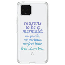 DistinctInk® Clear Shockproof Hybrid Case for Apple iPhone / Samsung Galaxy / Google Pixel - Reasons to be a Mermaid No Pants No Periods